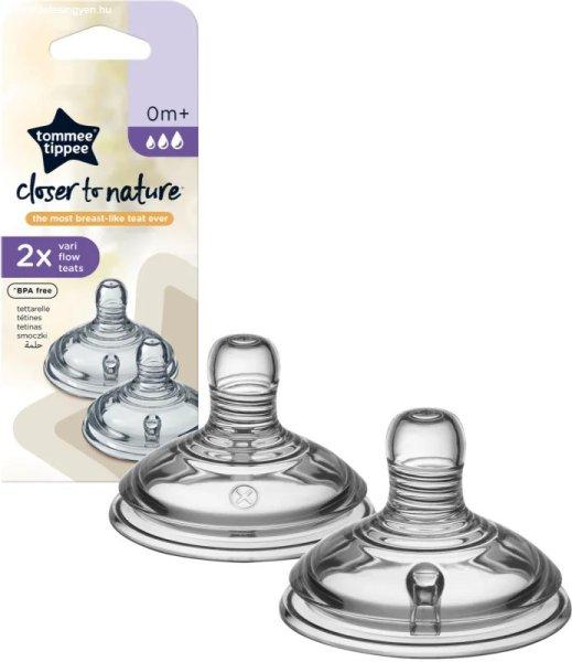 Tommee Tippee Advanced Anti-Colic 2db-os szilikon 0+ etetőcumi - Variábilis
folyású