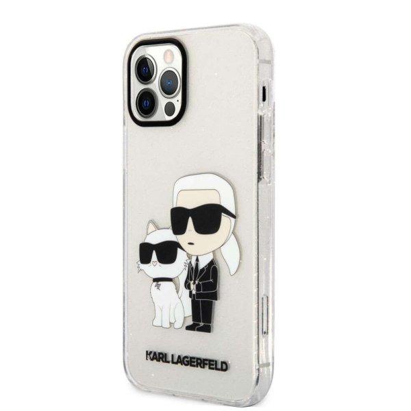 Apple iPhone 12 / 12 Pro Karl Lagerfeld Glitter Karl & Choupette tok -
KLHCP12MHNKCTGT, Átlátszó