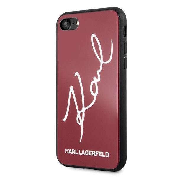 Apple iPhone 7 / 8 / SE (2020 / 2022) Karl Lagerfeld Signature Glitter tok -
KLHCI8DLKSRE, Piros