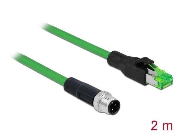 Delock Hálózati kábel M12 4 tűs D-kódú RJ45 csatlakozóhoz PVC borítás 2
m hosszú