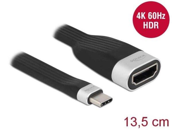 Delock FPC lapos csík kábel USB Type-C  - HDMI (DP Alt Mode) 4K 60 Hz 13,5 cm