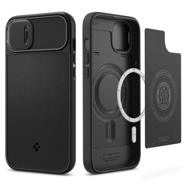 Spigen Optik Armor Mag MagSafe Apple iPhone 14 Plus fekete telefontok