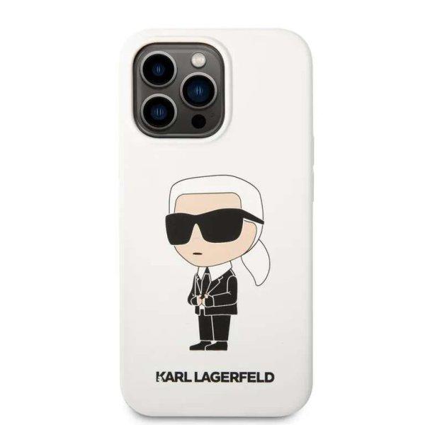 Karl Lagerfeld folyékony szilikon Ikonik NFT hátlap iPhone 13 Pro fehér
színhez