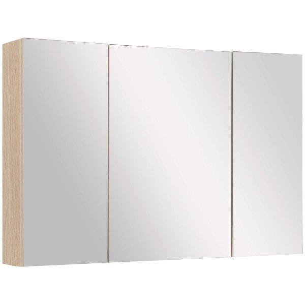 Kleankin fürdőszoba szekrény, tölgy, 3 ajtós, tükörrel, 13,5x60x90 cm,
barna
