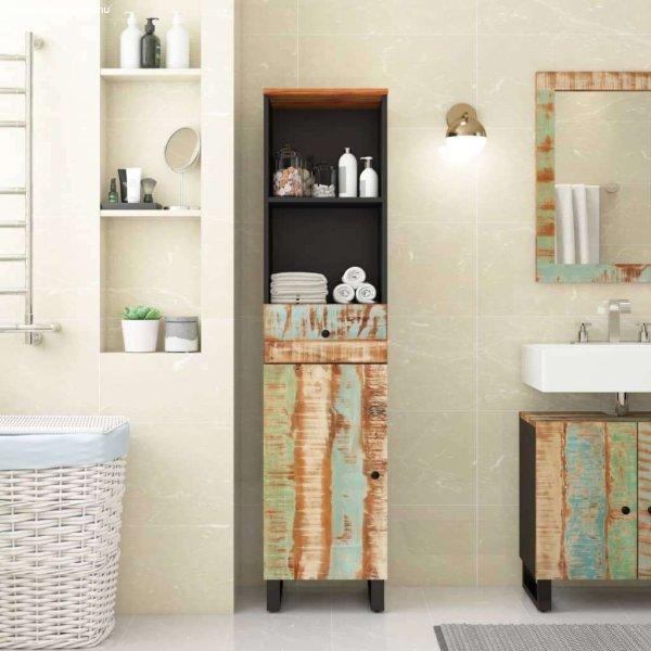 vidaXL tömör újrahasznosított fa fürdőszobaszekrény 38 x 33 x 160 cm