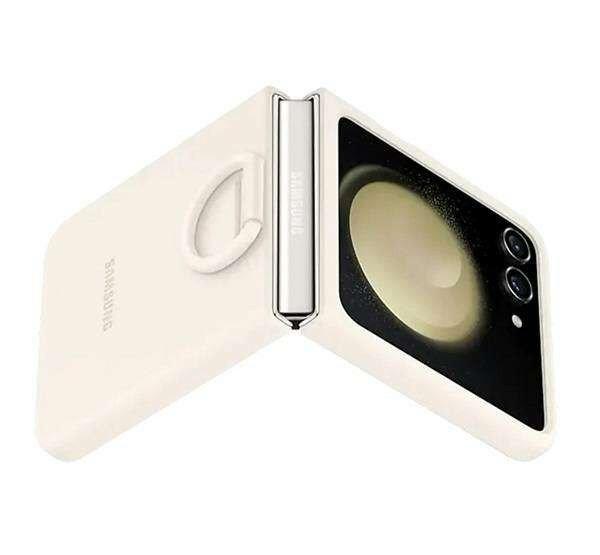 Samsung Galaxy Z Flip5 (SM-F707B), Samsung szilikon mobiltok, Krémszínű