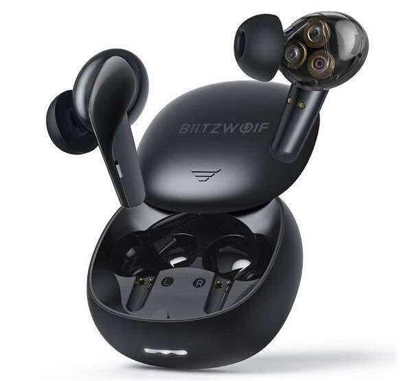 BLITZWOLF bluetooth fülhallgató, headset - FEKETE - sztereo, v5.0, TWS,
mikrofon, IPX5 vízállóság, töltőtok - BW-FYE15 - GYÁRI