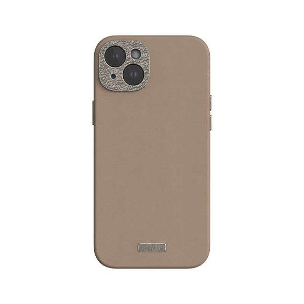 Moshi Napa MagSafe - Leather telefontok iPhone 15 Plus (Woodsmoke Brown)