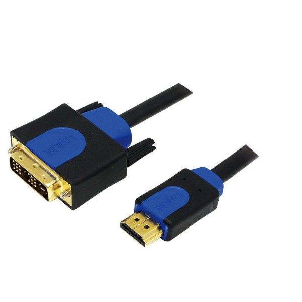 Logilink HDMI-kábel, A/M-DVI/M, 1080p, kétirányú, 10 m