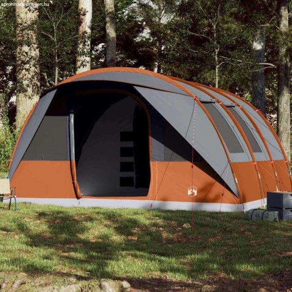 vidaXL 7 személyes szürke és narancssárga vízálló alagút családi sátor
