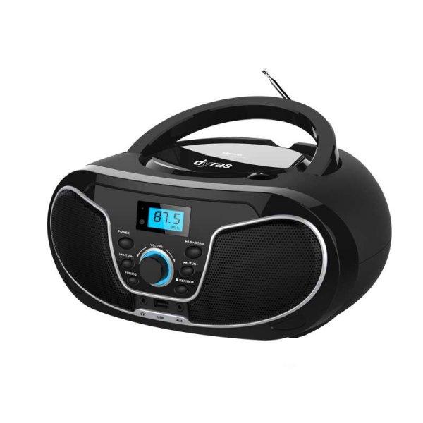 Dyras BOOM-002B, 2x2 W, LCD Kijelző, USB, AUX, Bluetooth, MP3, FM-Rádió,
Fekete CD lejátszó