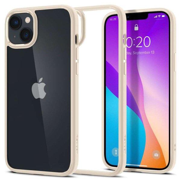 Apple iPhone 14 Plus, Műanyag hátlap védőtok + szilikon keret, Spigen Ultra
Hybrid, átlátszó/homok-beige (8809811864113)
