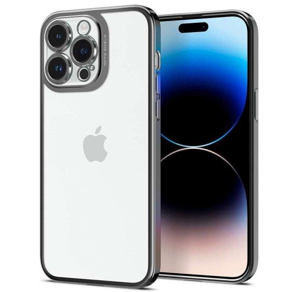 Apple iPhone 14 Pro Max, Szilikon tok, műanyag kerettel, Spigen Optik Crystal,
átlátszó/szürke (8809811863659)