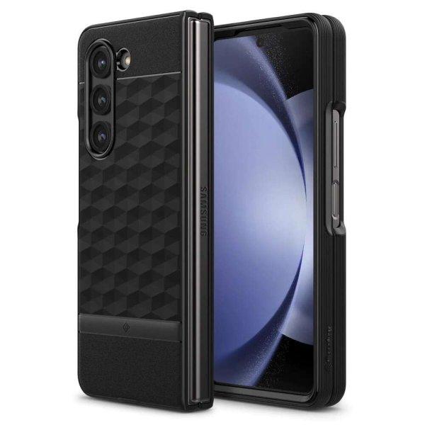 Samsung Galaxy Z Fold5 SM-F946B, Szilikon tok + műanyag keret, közepesen
ütésálló, 3D hatszög minta, Spigen Caseology Parallax, fekete
(810083833095)