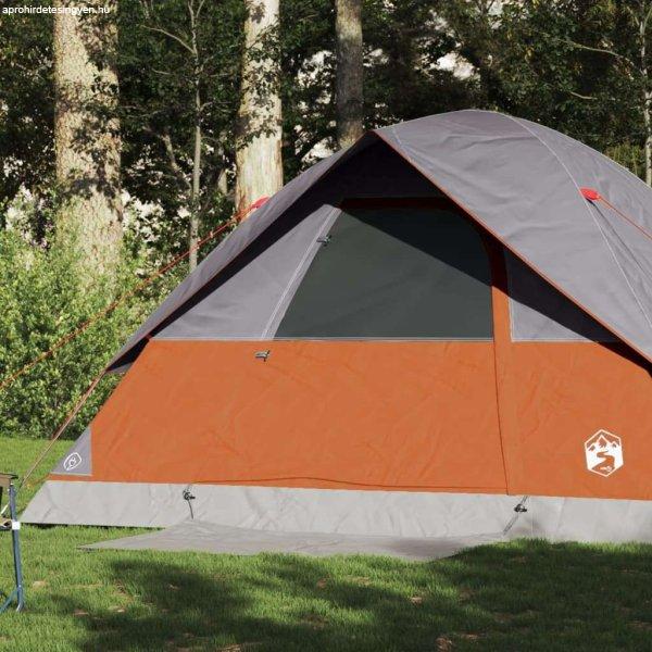 vidaXL 6 személyes szürke-narancssárga vízálló kupolás családi sátor
