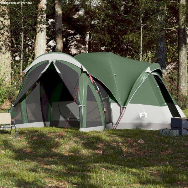 vidaXL 8 személyes zöld vízálló tipi családi sátor
