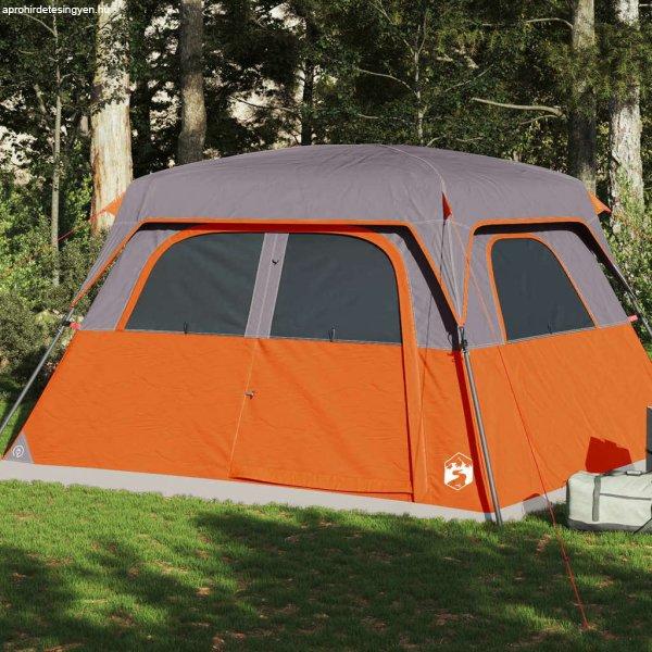 vidaXL 6 személyes szürke és narancssárga vízálló családi sátor
