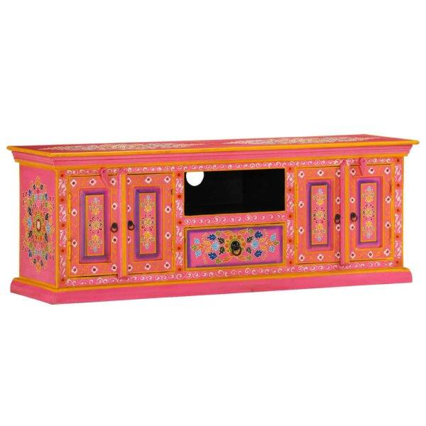 vidaXL rózsaszín tömör mangófa TV-szekrény 110 x 30 x 40 cm