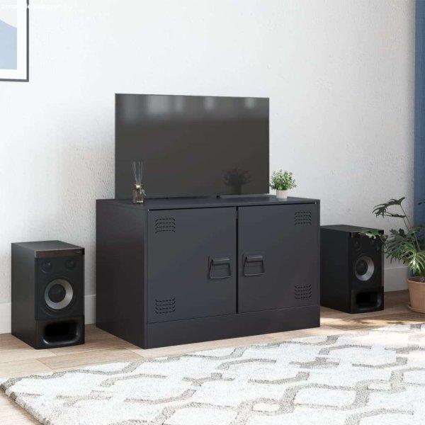 vidaXL fekete acél TV-szekrény 67 x 39 x 44 cm