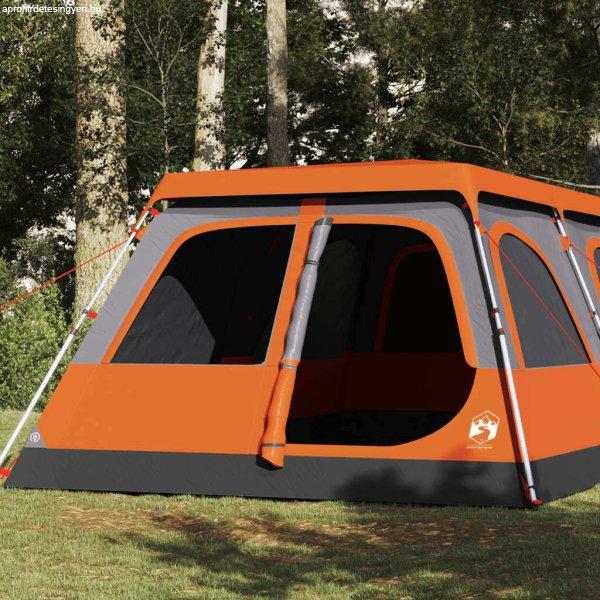 vidaXL 8 személyes szürke és narancs gyorskioldó kupola családi sátor