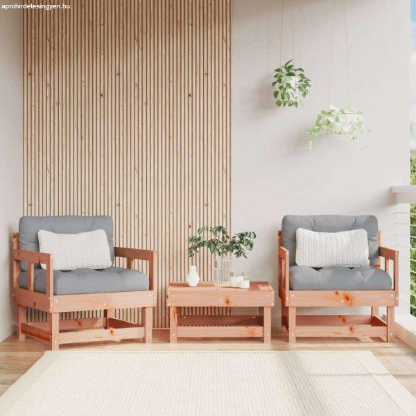 vidaXL 2 db tömör douglas fenyő kerti szék párnákkal
