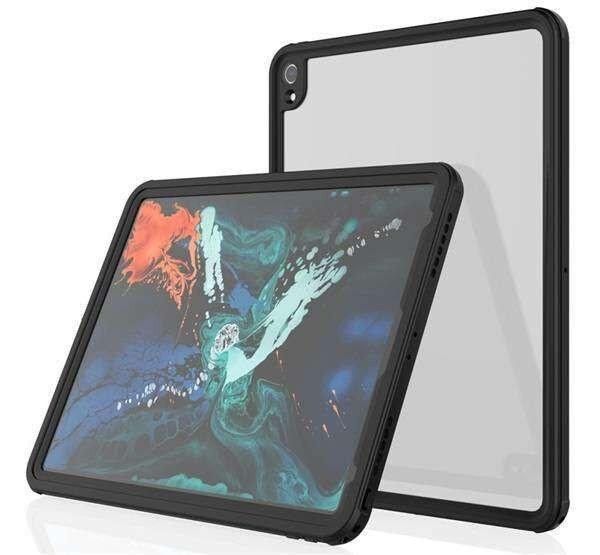 APPLE iPad Pro 12.9 (2018), Ütésálló tablet tok, Vízálló, Fekete