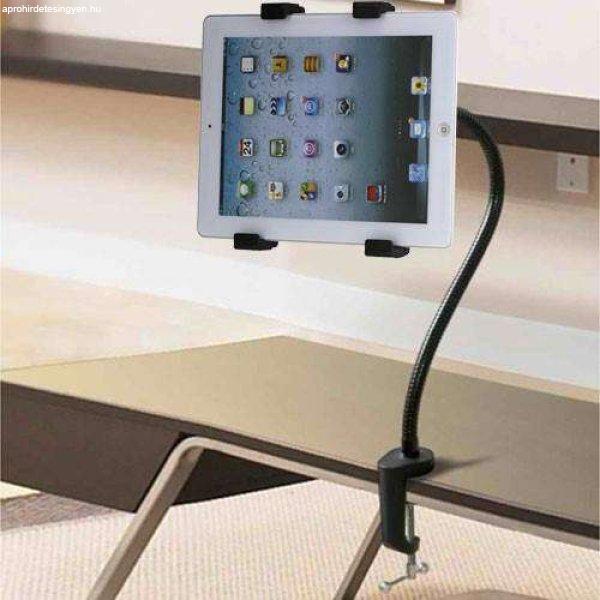 UNIVERZÁLIS Tablet tartó / asztali állvány - 500mm-es felxibilis kar,
csúszásgátló, asztalhoz rögzíthető bilincs 60mm(max), 360°-ban
forgatható, 7-10.1
