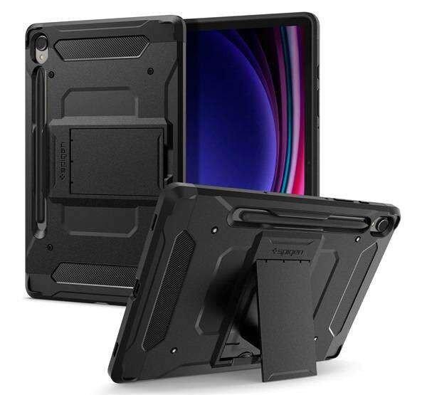 SAMSUNG Galaxy Tab S9 (SM-X710/X716), SPIGEN TOUGH ARMOR PRO mobiltok, FEKETE