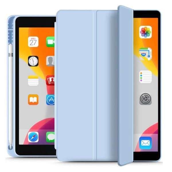 Apple iPad 10.2 (2019 / 2020 / 2021), mappa tok, Apple Pencil tartóval, Smart
Case, világoskék (6216990208669)