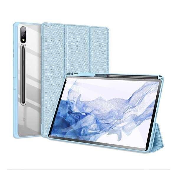 Samsung Galaxy Tab S9 Plus 12.4 SM-X810 / X816B, mappa tok, Trifold,
légpárnás sarok, közepesen ütésálló, S-Pen tartóval, átlátszó
hátlap, Dux Ducis Toby, kék (G147075)