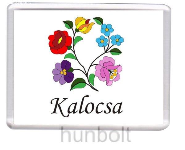 Kalocsa-Virágminta hűtőmágnes (műanyag keretes) 