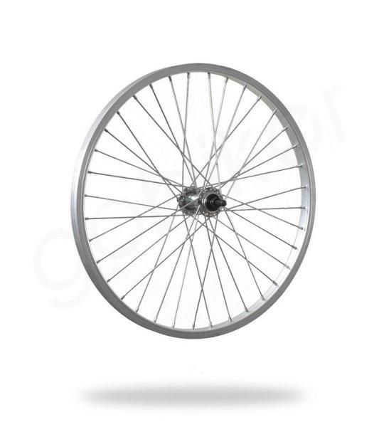 Kerékpár fűzött első kerék 20x1.75 (20-406) 36H alu felni, acél agy 10mm