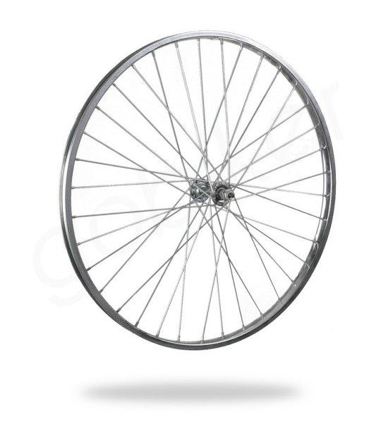Kerékpár fűzött első kerék 24x1 3/8 (540) acél felni, acél agy