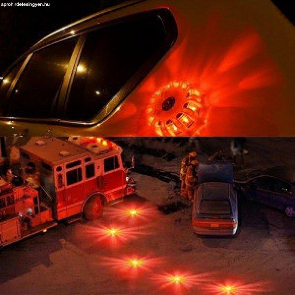 Vészjelző, autós figyelmeztető mágneses led lámpa 9 fénymóddal