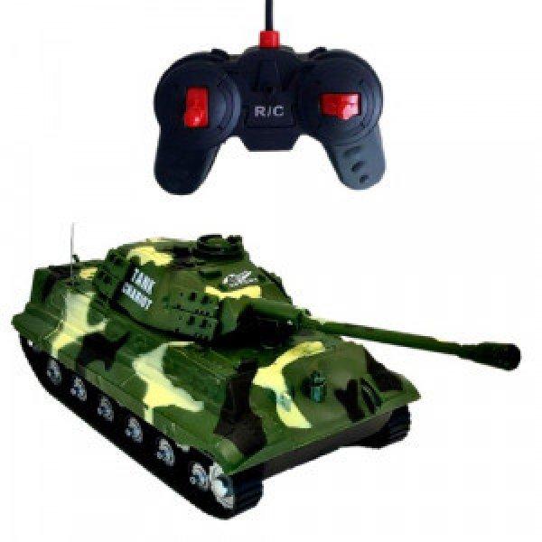 Távirányítós harckocsi, hang + fény effektekkel - RC Tank - zöld