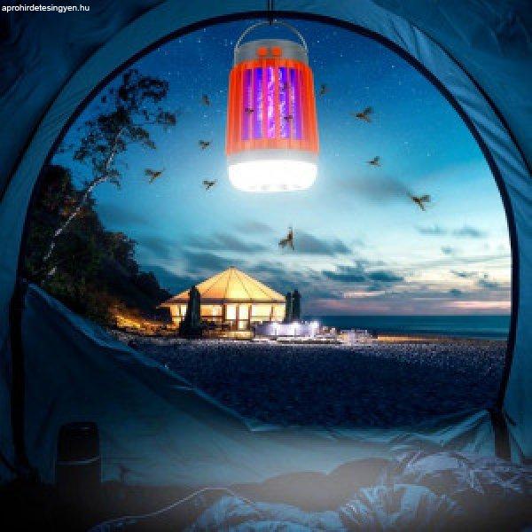 Szúnyogirtó LED lámpa UV-fénnyel, akasztóval hordozható rovarölő lámpa