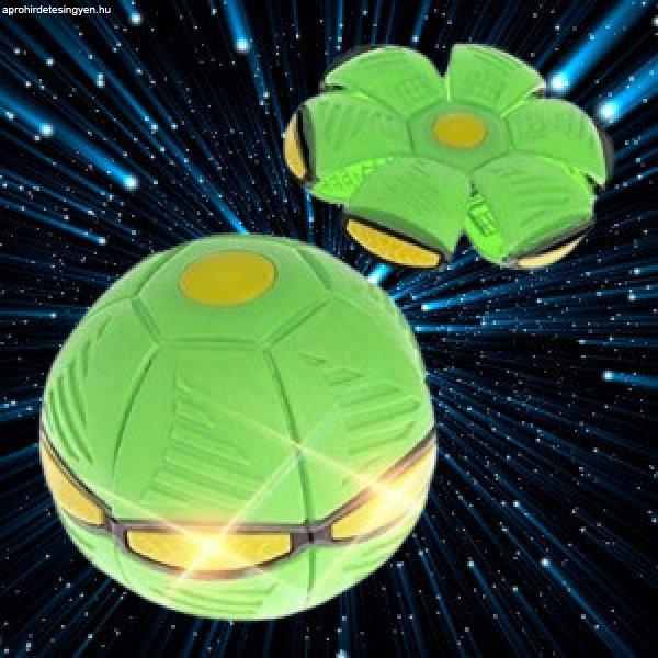 UFO disc ball - frizbi labda, Led világítással - zöld