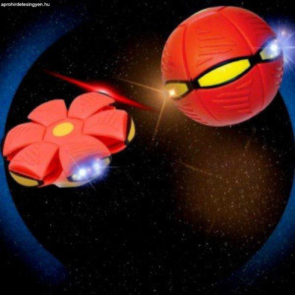 UFO disc ball - frizbi labda, Led világítással - piros