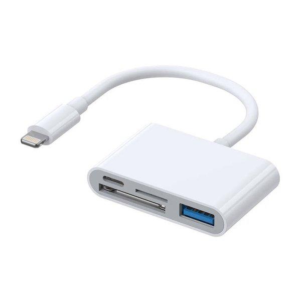 Lightning to USB OTG adapter Joyroom S-H142 SD Kártyaolvasoval SD (white)