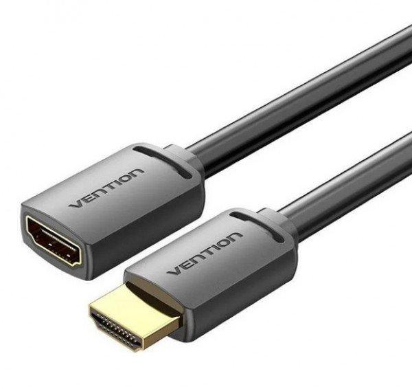 Vention HDMI/M -> HDMI/F (4K, HD, PVC, fekete), 5m, kábel