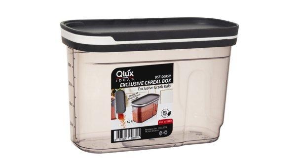 1,2 l-es szürke áttetsző tároló doboz Qlux