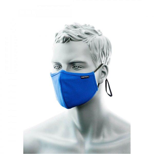 Portwest CV34 - 2 rétegű antimikrobiális maszk orrnyereg borítással (25 db)
(királykék)