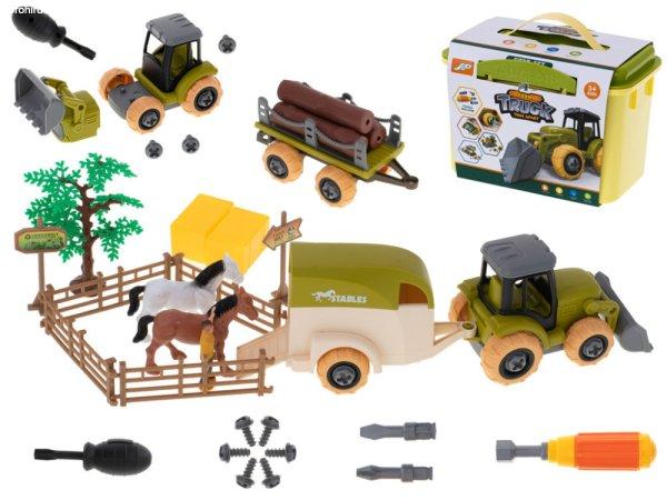 Farm traktorral és vetőgéppel, kiegészítőkkel