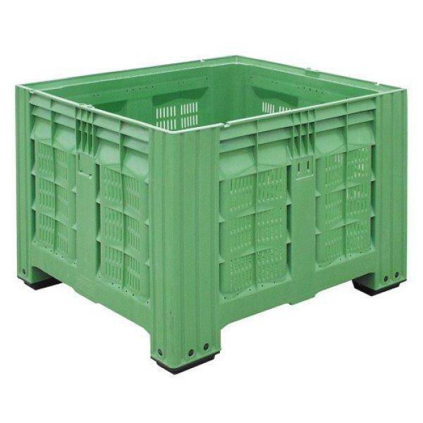 Műanyag perforált oldalú "almás" zöld konténer, 1200x1000x780 mm
700 L