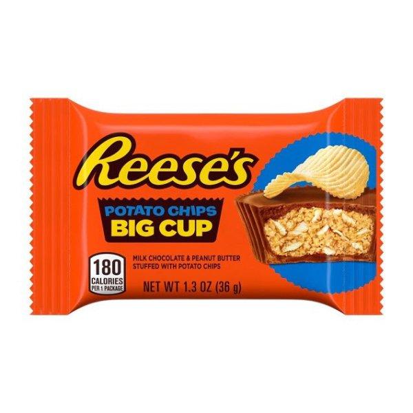 Reeses Potato Chips Big Cup mogyoróvajas csoki burgonyachips darabokkal 36g