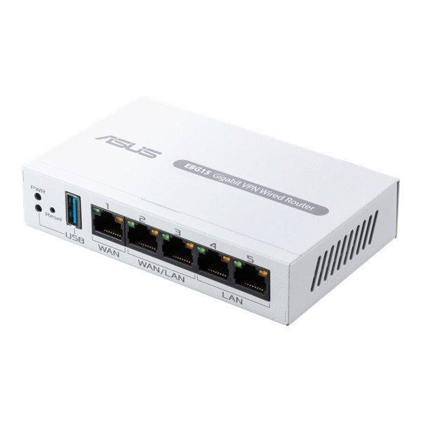 ASUS ExpertWiFi Vezetékes VPN Router 1xWAN(1000Mbps) + 2xWAN/LAN(1000Mbps) +
2xLAN(1000Mbps) + 1xUSB, EBG15