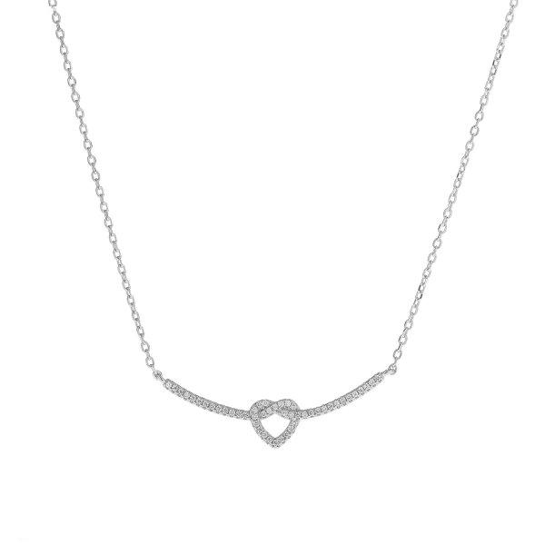 AGAIN Jewelry Ezüst nyaklánc csillogó szívvel AJNA0006