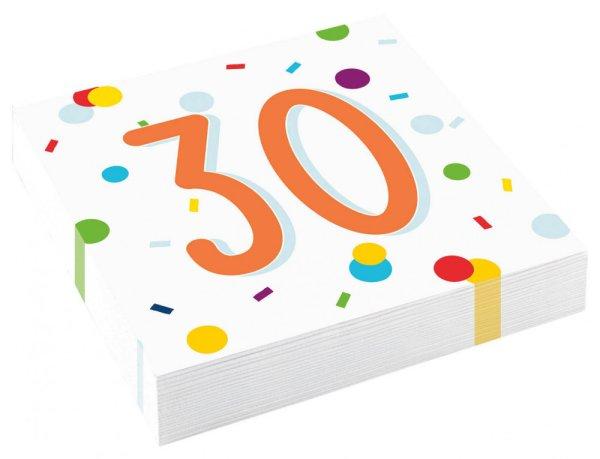 Happy Birthday 30 Confetti szalvéta 20 db-os 33x33 cm