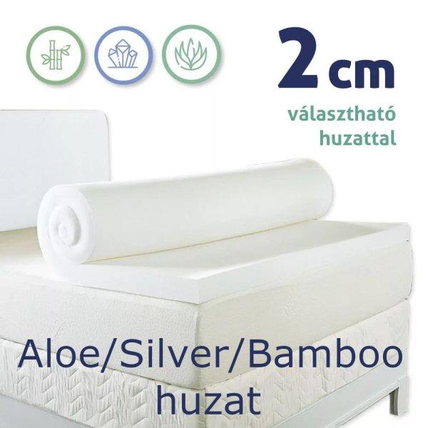 Ortho-Sleepy Memory topper fedőmatrac, Silver, Aloe vagy Bamboo huzattal, 2cm
magas, 90x200cm