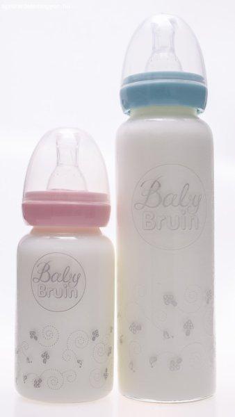 BabyBruin borosilicate üveg cumisüveg 120ml - kék